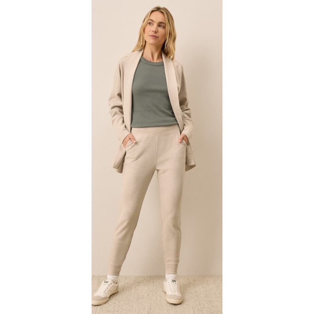 Pact Women's Airplane Jogger‎ Pants Waffle L Quiet Luxury Organic Cotton
